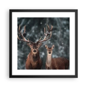 Plagát v čiernom ráme - Pán lesa so svojou ženou - 40x40 cm