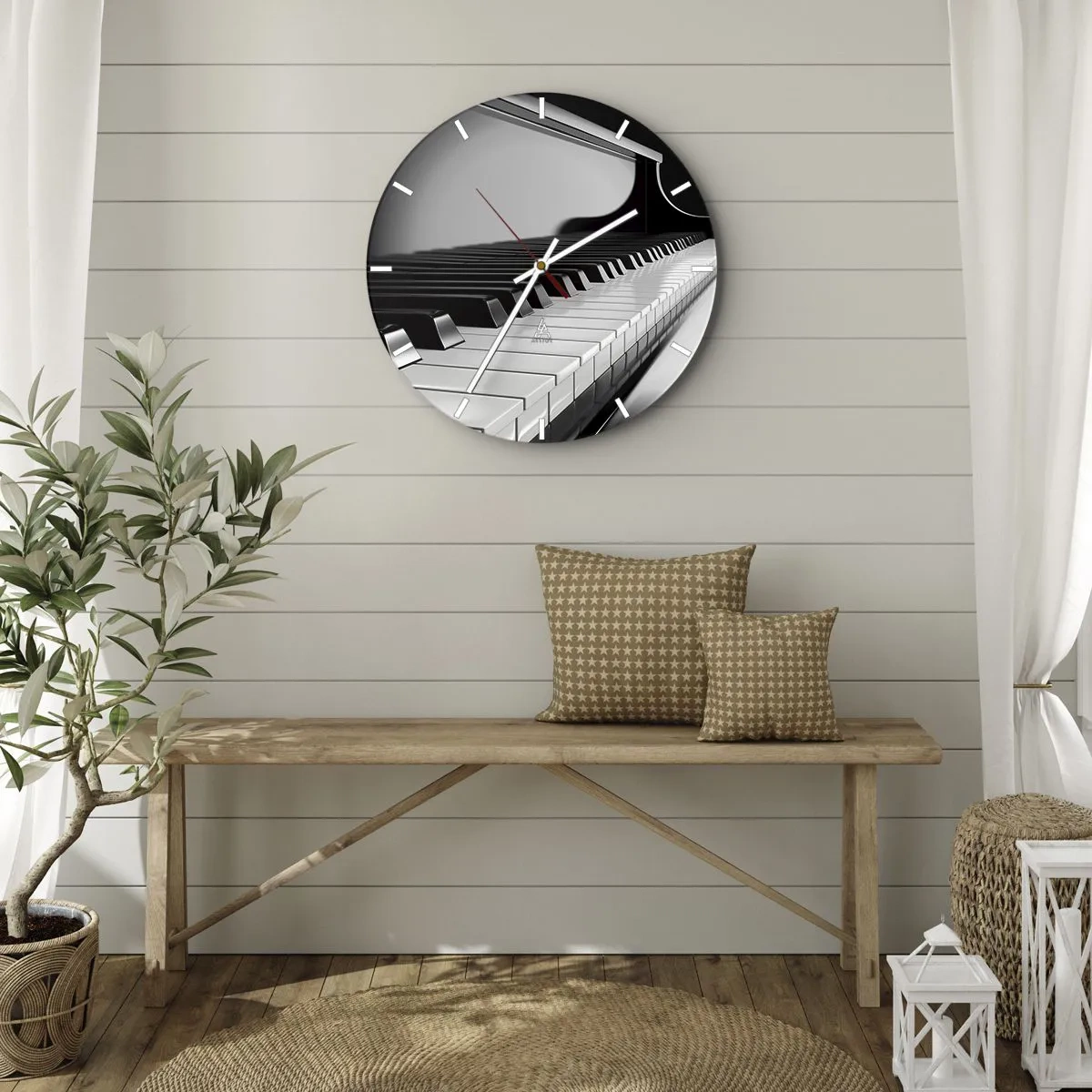 Nástenné hodiny - Harmónia tvarov a farieb - 40x40 cm