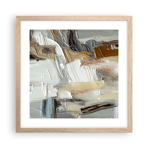 Plagát v ráme zo svetlého duba - Farebné nahromadenie - 40x40 cm