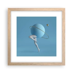 Plagát v ráme zo svetlého duba - Šialenstvo planét - 30x30 cm