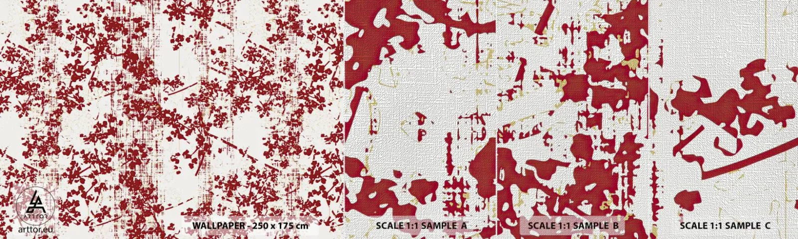 Vzorka fototapety Premium Canvas - Staré kaliko - Vo veku, Vzor, Kvety - 100x30 cm