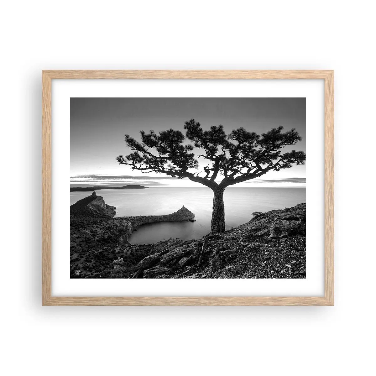 Plagát v ráme zo svetlého duba - Pokoj až k horizontu - 50x40 cm