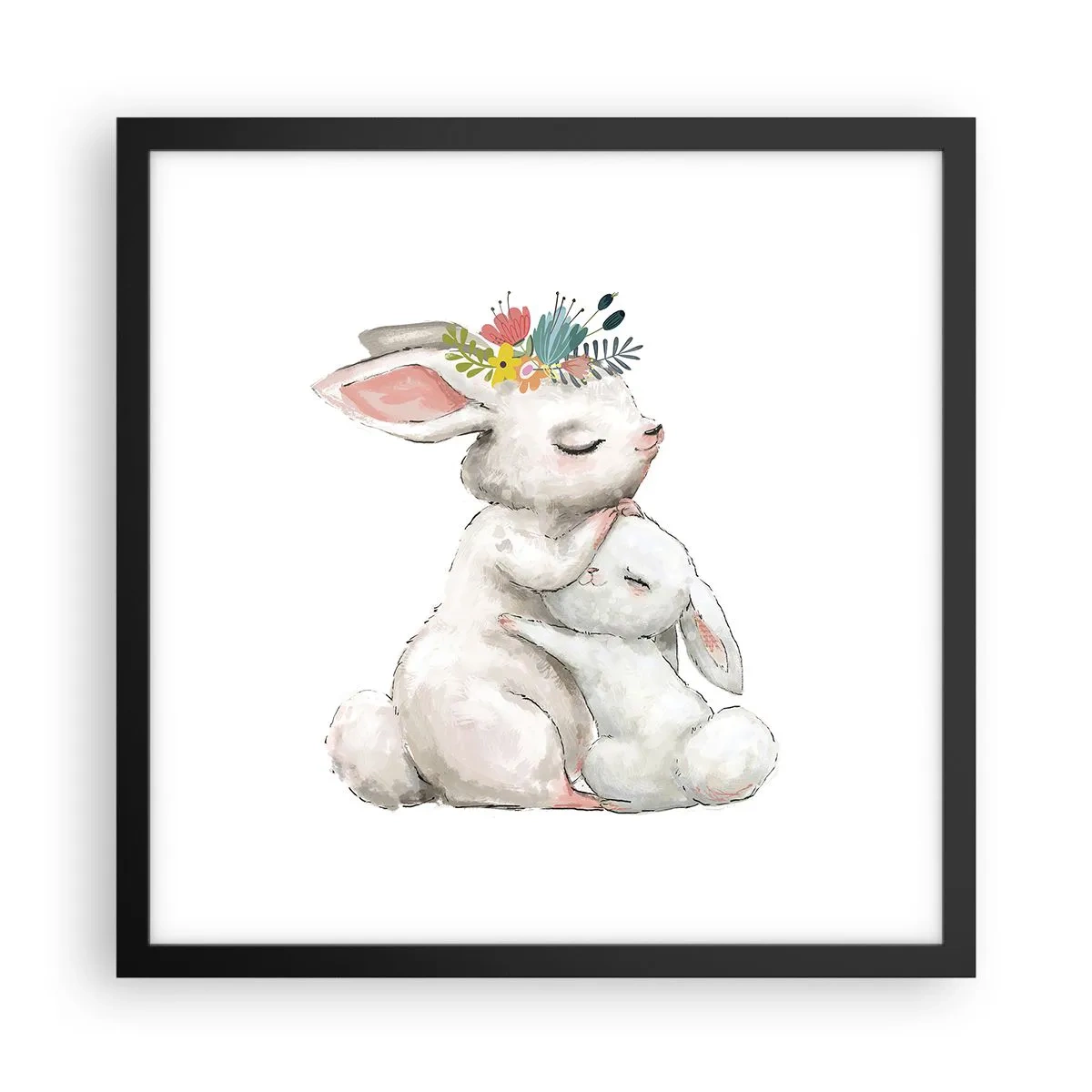 Plagát v čiernom ráme - Najlepšie je u mamy - 40x40 cm