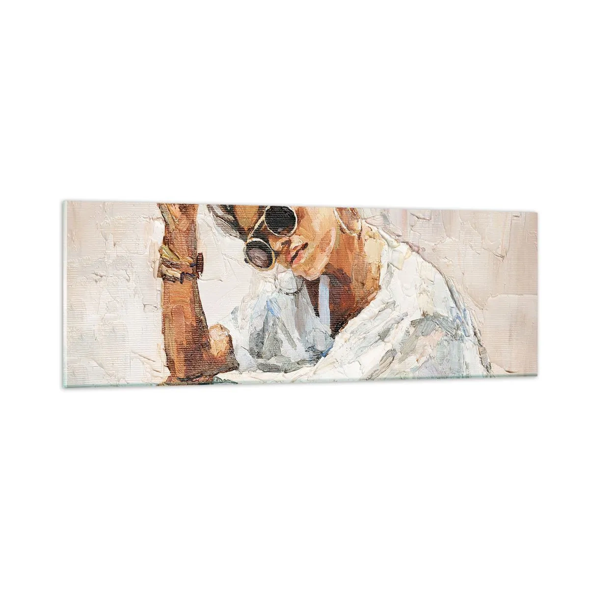 Obraz na skle - Portrét v plnom slnku - 90x30 cm