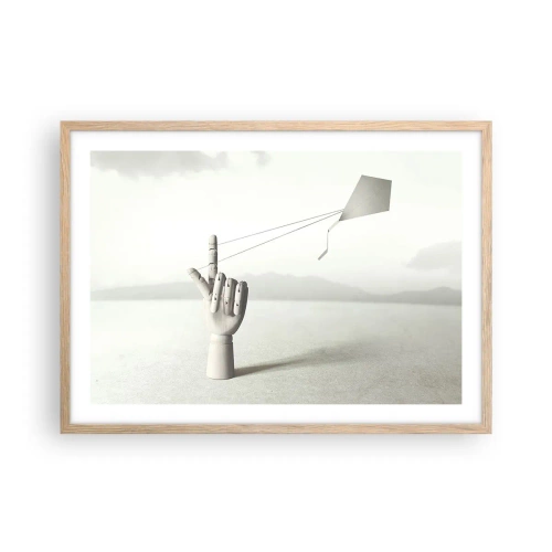 Plagát v ráme zo svetlého duba - Výzva - 70x50 cm