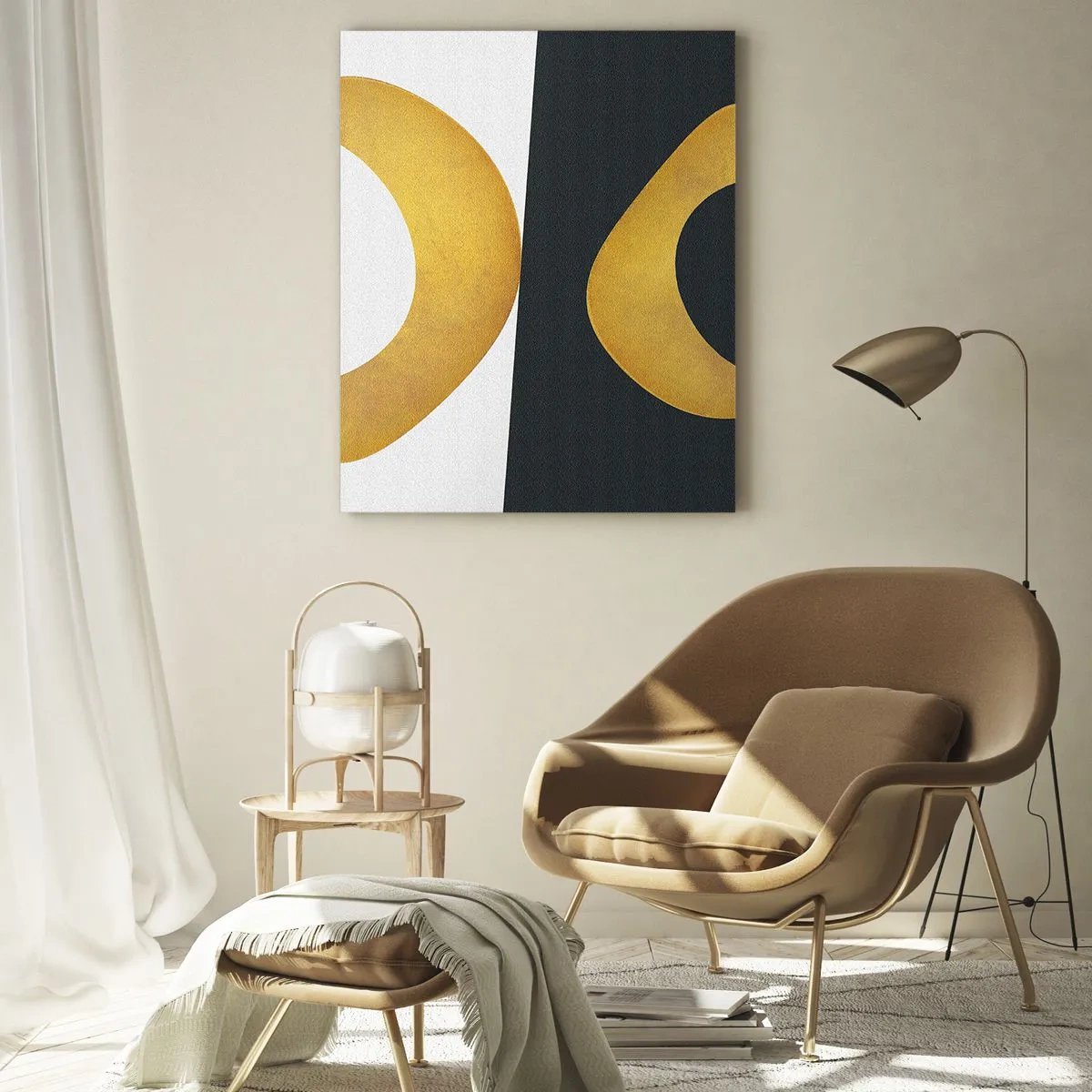 Obraz na skle - Po prvé: zlato - 50x70 cm