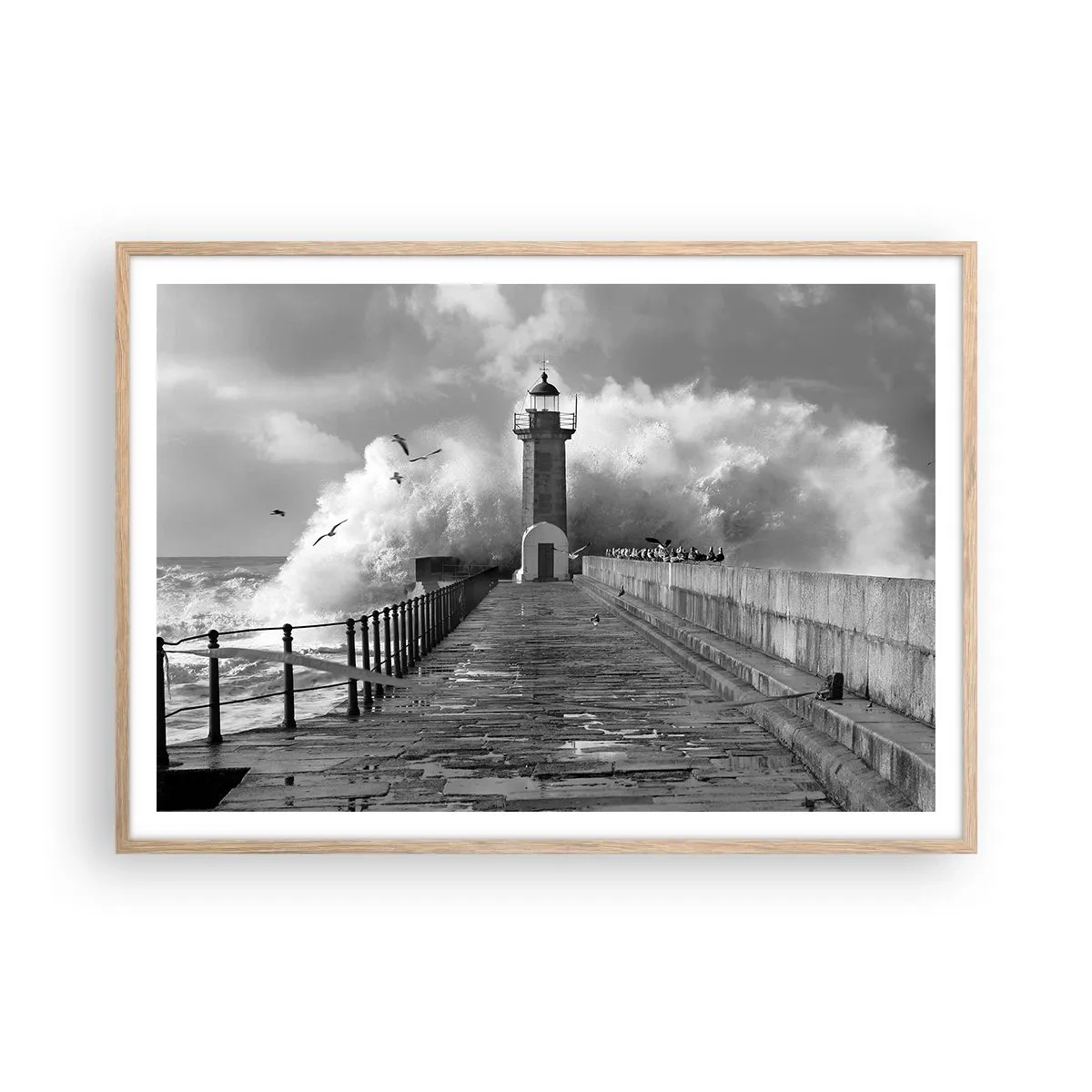 Plagát v ráme zo svetlého duba - Nebojácna - 100x70 cm