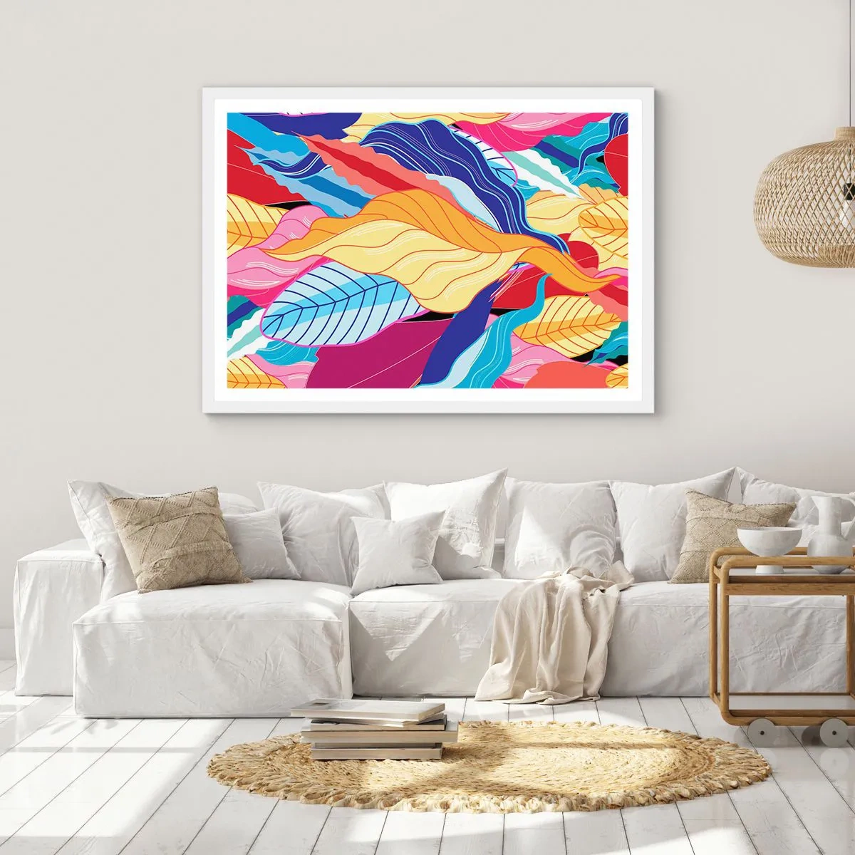 Plagát v bielom ráme - Farebný neporiadok - 91x61 cm