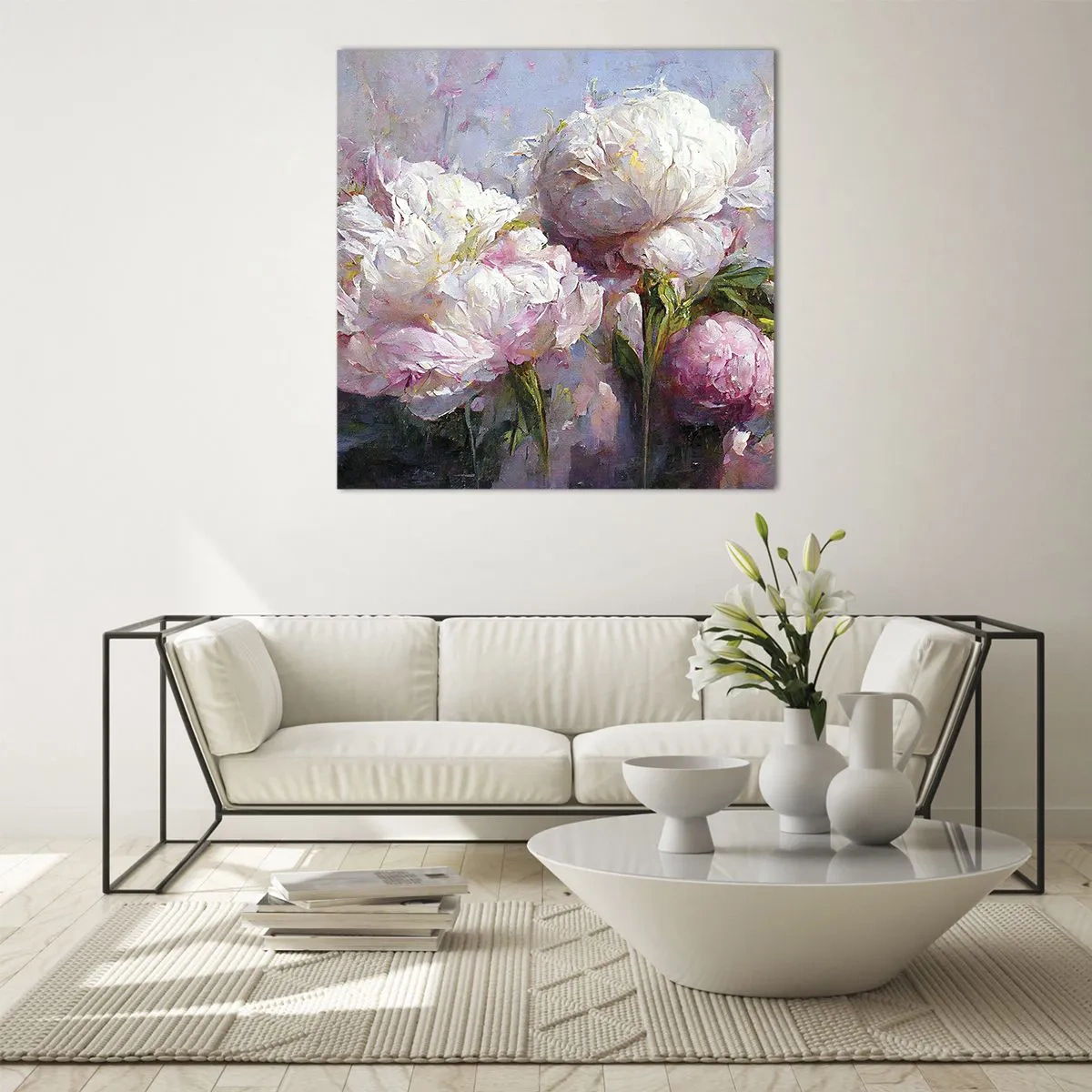 Obraz na skle - Kytica prekypujúca životom - 70x70 cm