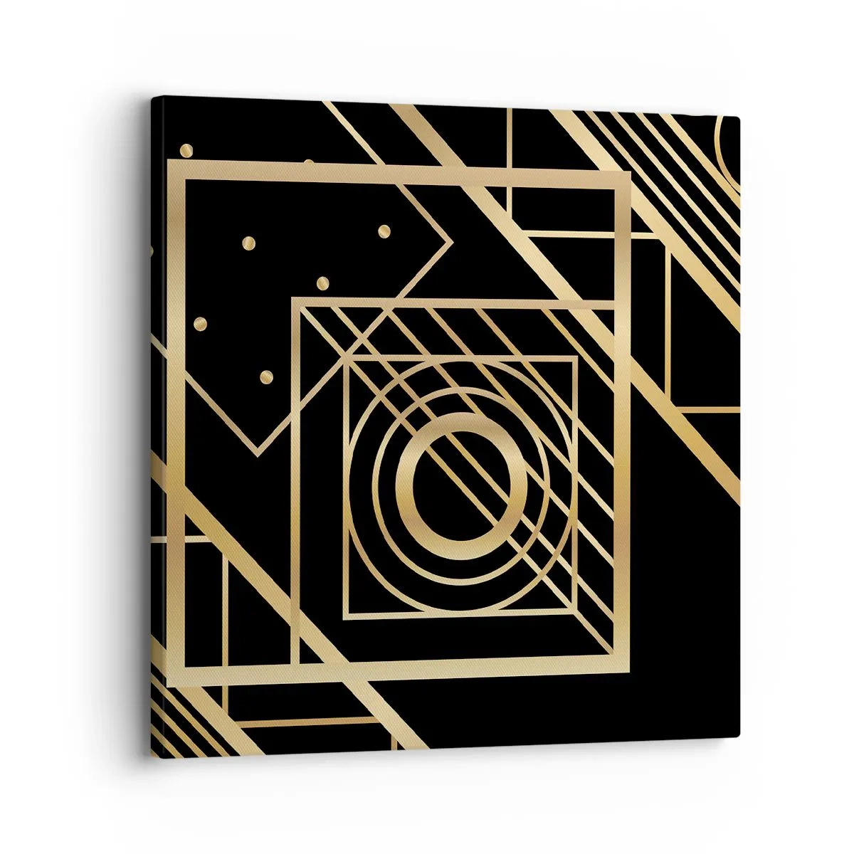 Obraz na plátne - Zlatá geometria - 30x30 cm