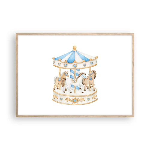 Plagát v ráme zo svetlého duba - Sladké detstvo - 100x70 cm