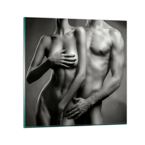 Obraz na skle - Adam a Eva - 30x30 cm