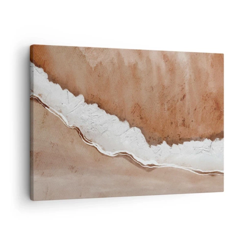 Obraz na plátne - Textúra piesku s bielymi akcentmi - 70x50cm - V zemitých farbách - Moderná nástenná dekorácia do obývacej izby a spálne ARTTOR