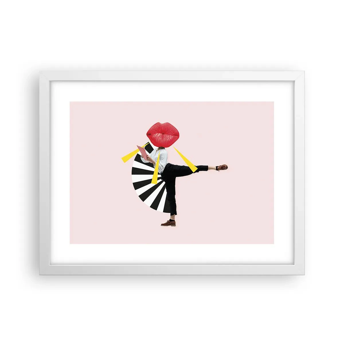 Plagát v bielom ráme - Surrealistický pop-art - 40x30 cm