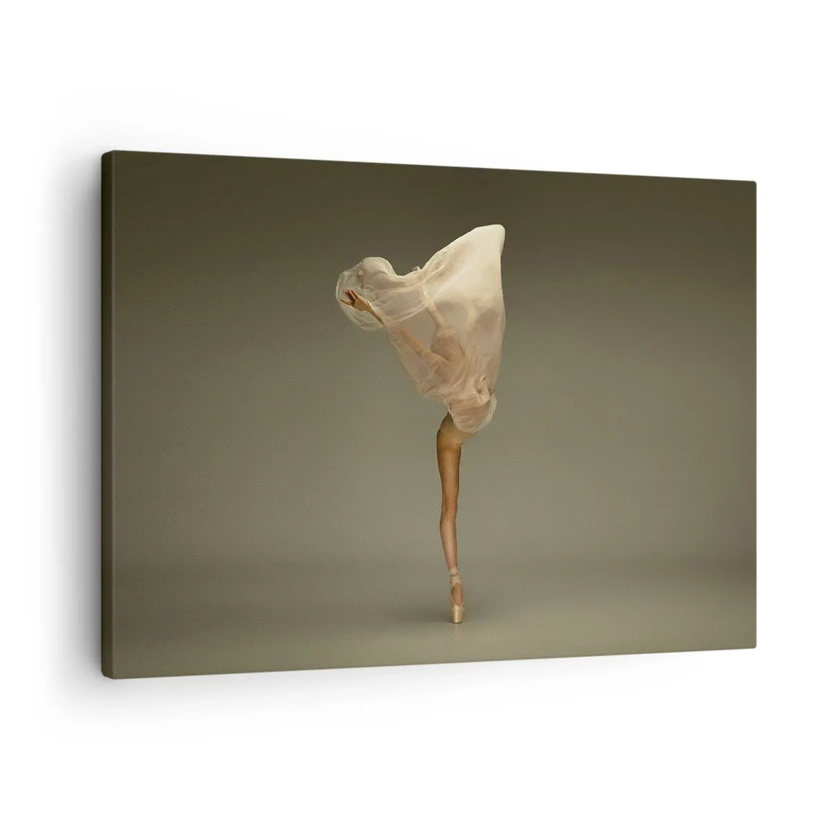 Obraz na plátne - Tanečník vznášajúci sa vo vzduchu s látkou - 70x50cm - Hneď poletí - Moderná nástenná dekorácia do obývacej izby a spálne ARTTOR