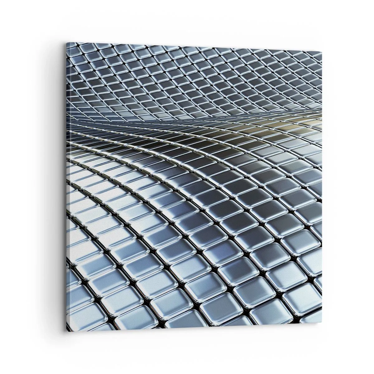 Obraz na plátne - Kovová strieborná vlna - 60x60 cm