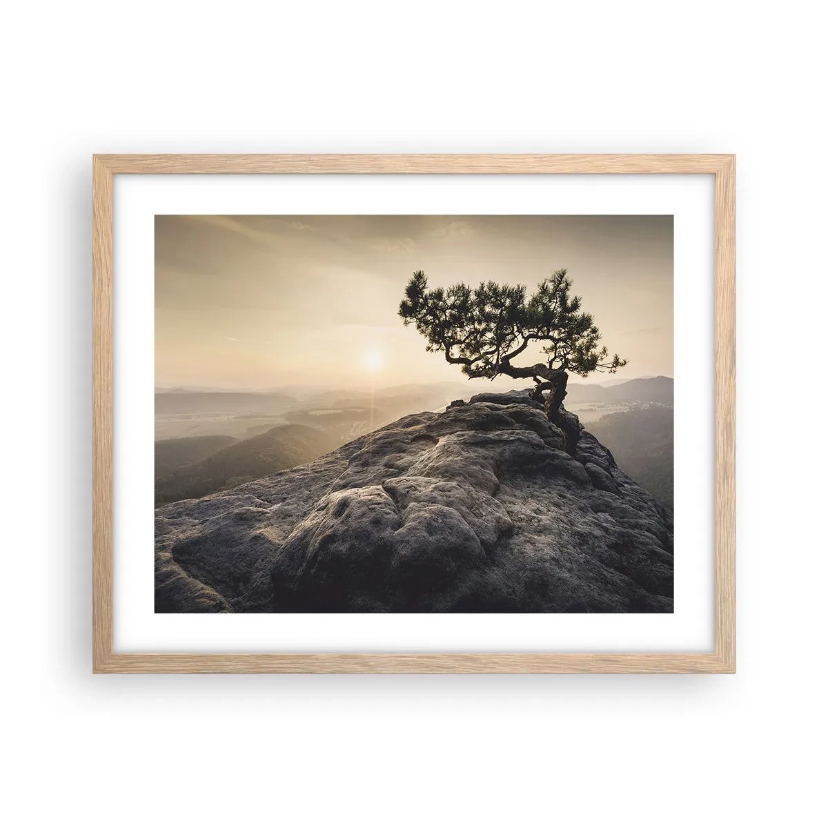 Plagát v ráme zo svetlého duba - Život vždy víťazí - 50x40 cm