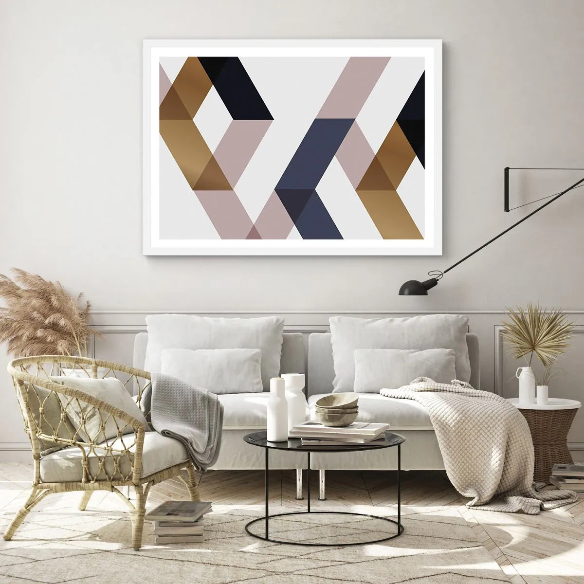 Plagát v bielom ráme - Roviny a uhly - 91x61 cm