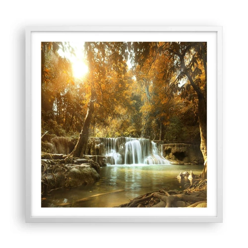Plagát v bielom ráme - Parkový vodopád - 60x60 cm