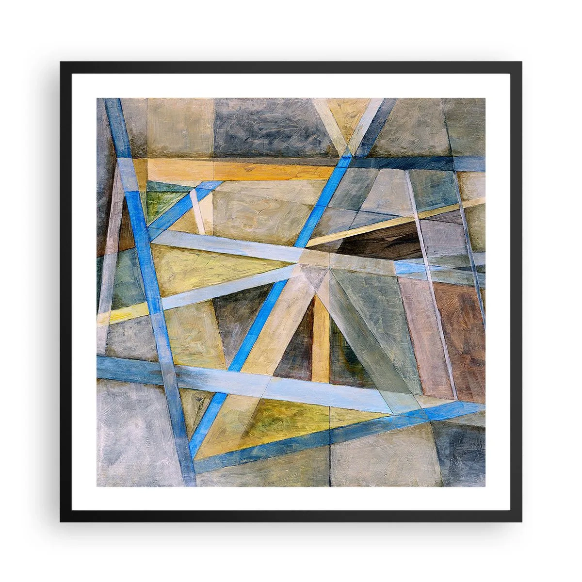 Plagát v čiernom ráme - Priamo alebo diagonálne? - 60x60 cm