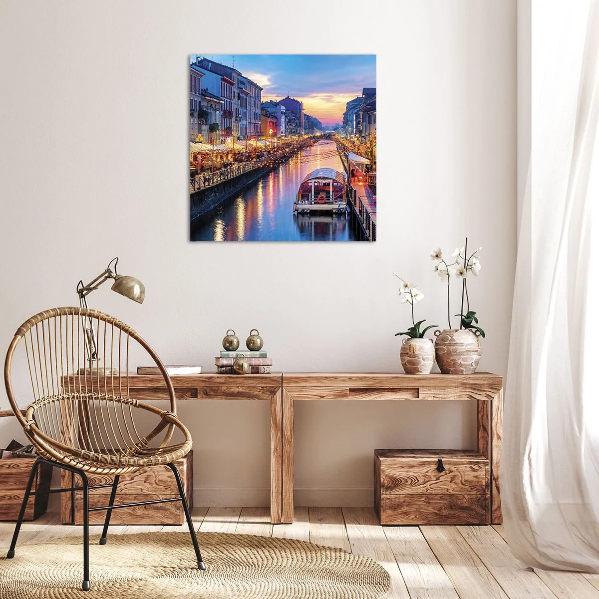 Obraz na plátne - Večer plný svetla a zábavy - 60x60 cm