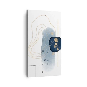 Obraz na plátne - Modro-zlatá fantázia - 45x80 cm