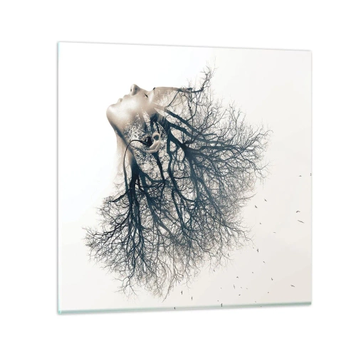 Obraz na skle - Očarená šepotom stromu - 30x30 cm