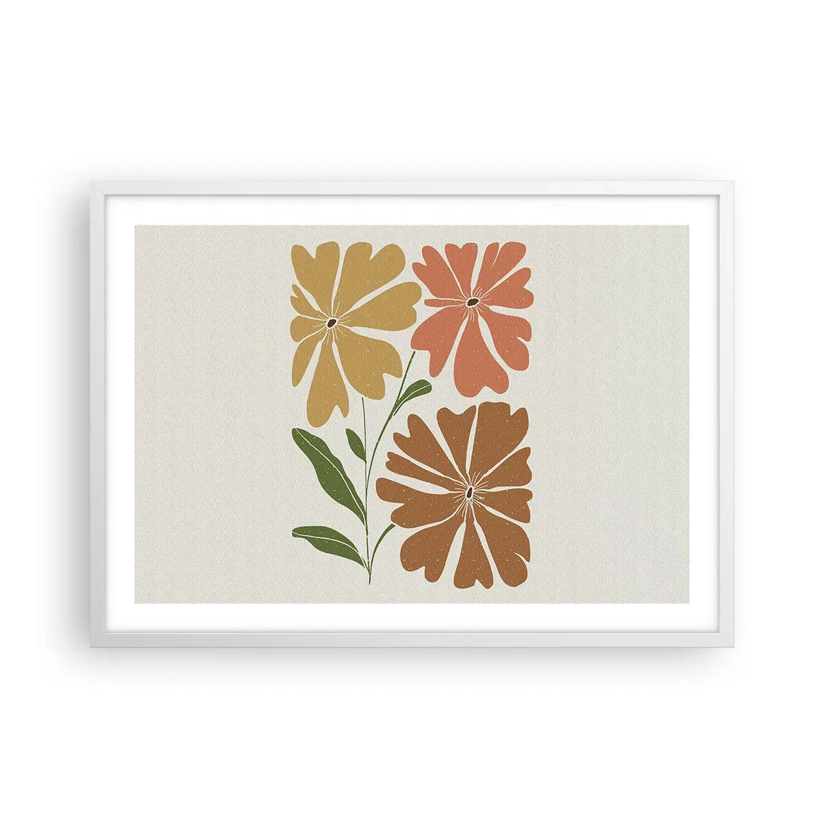 Plagát v bielom ráme - Príroda a geometria - 70x50 cm