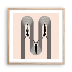 Plagát v ráme zo svetlého duba - Hore nohami - 50x50 cm
