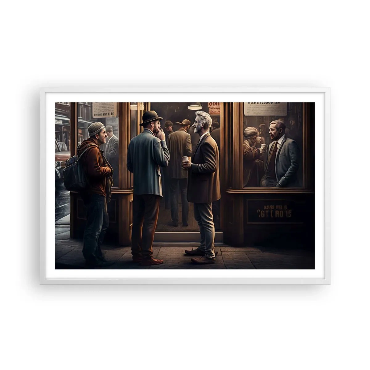 Plagát v bielom ráme - Dobrá chvíľa dňa - 91x61 cm