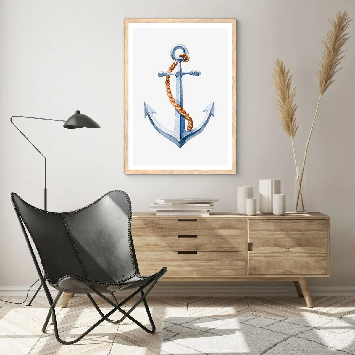 Plagát v ráme zo svetlého duba - Ahoj, dobrodružstvo! - 40x50 cm