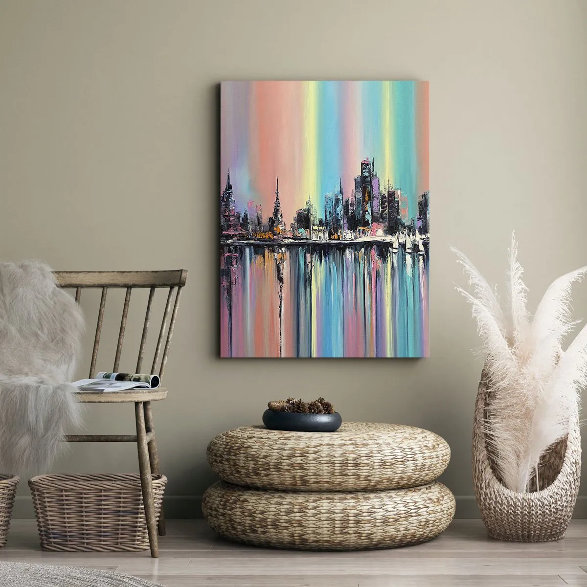 Obraz na plátne - Nočný prúd svetla - 45x80 cm