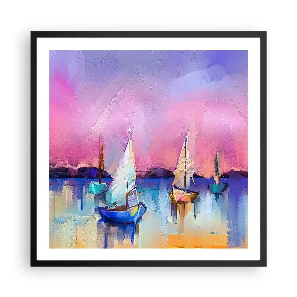 Plagát v čiernom ráme - Smer: široká voda - 60x60 cm