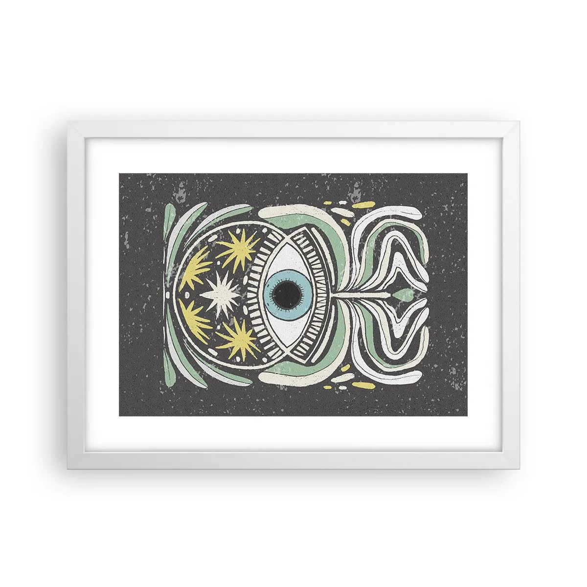 Plagát v bielom ráme - Kmeňové rituály - 40x30 cm