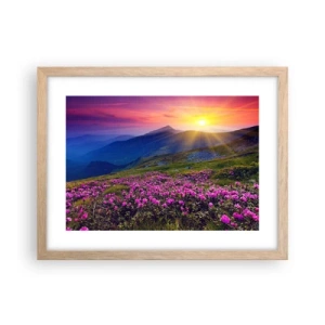 Plagát v ráme zo svetlého duba - …A okolo vonia kosodrevina a voňajú byliny - 40x30 cm