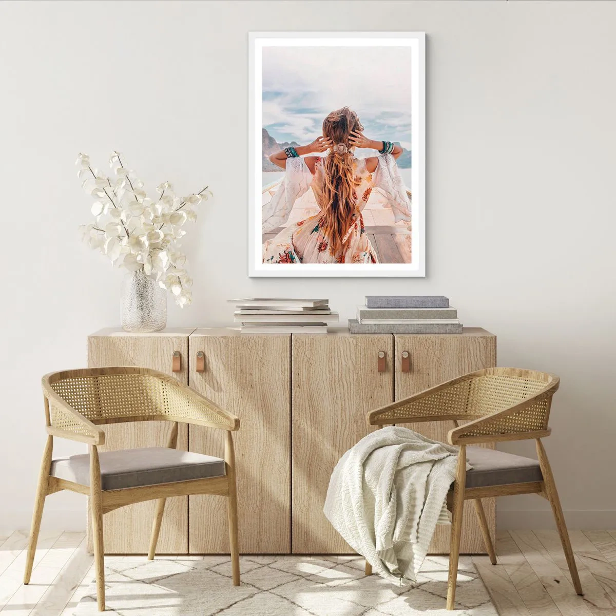 Plagát v bielom ráme - Na ceste ku šťastiu - 70x100 cm