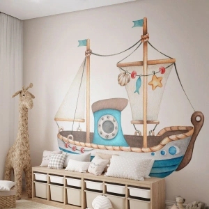 Fototapeta Standard Eco - Ahoj, dobrodružstvo! - Loď, Detský, Námorná - 300x210 cm