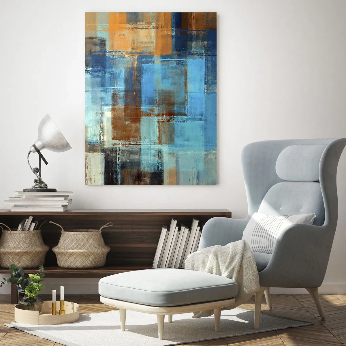 Obraz na skle - Cez modrý závoj - 50x70 cm