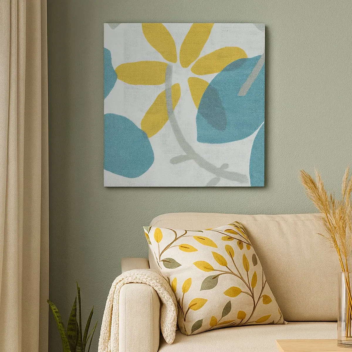 Obraz na plátne - Medzi azúrovými listami - 30x30 cm