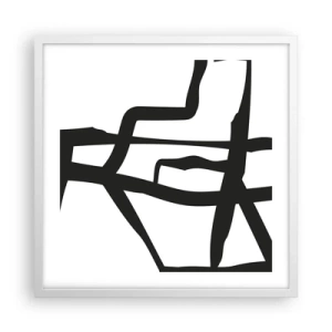 Plagát v bielom ráme - Čiernobiela konštrukcia - 50x50 cm