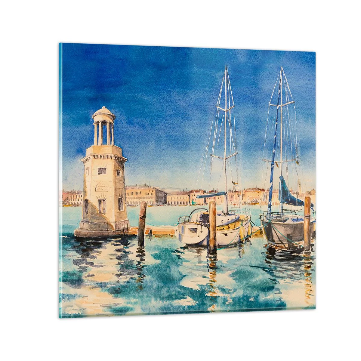 Obraz na skle - Slnečná lagúna - 70x70 cm