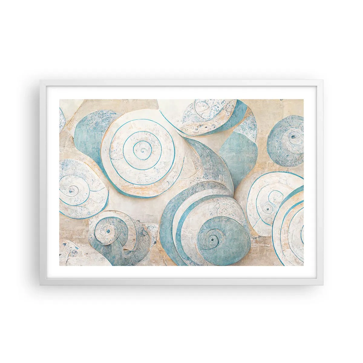 Plagát v bielom ráme - Čo skrýva mušľa? - 70x50 cm