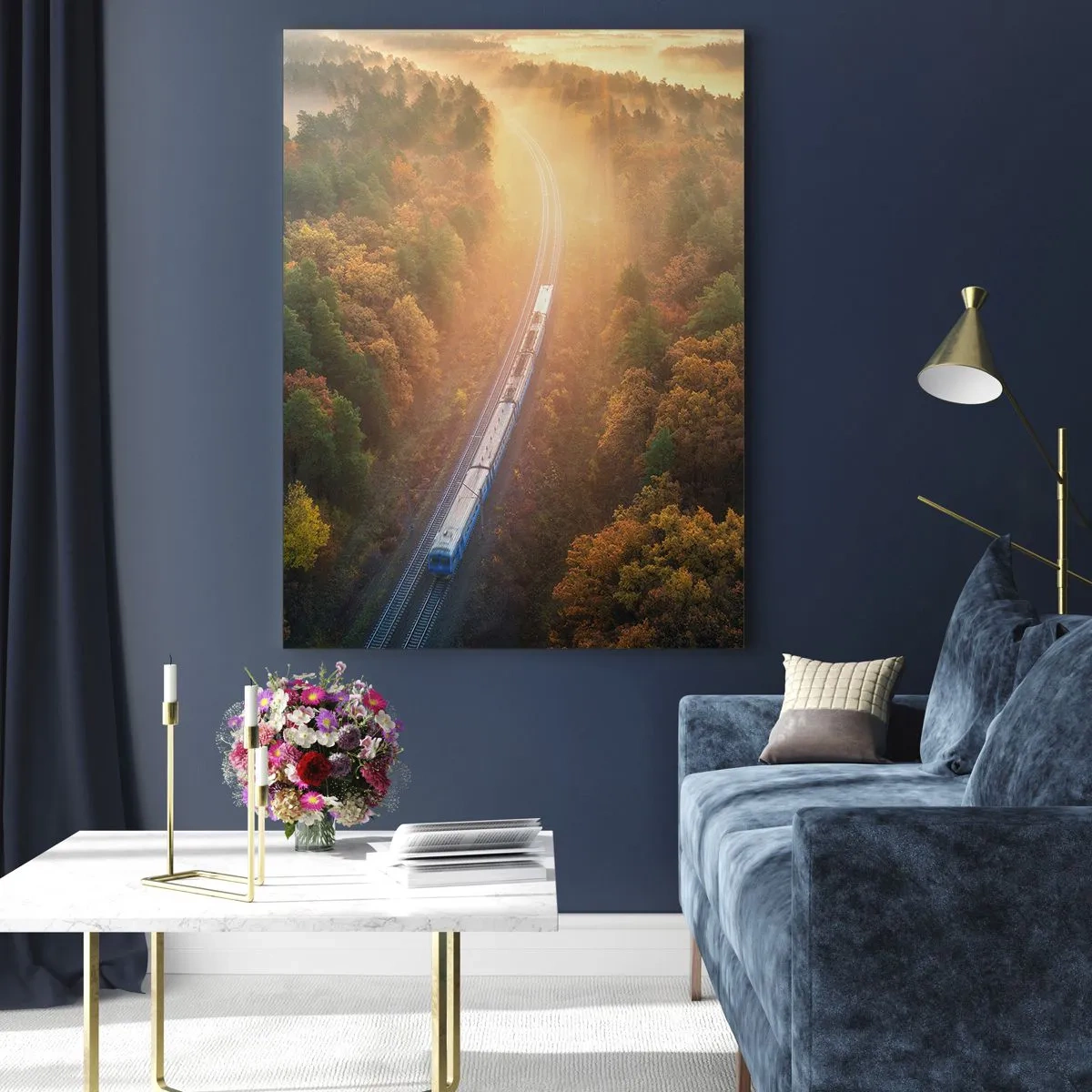Obraz na skle - Jesenná cesta - 80x120 cm