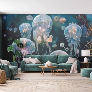 Fototapeta Premium Canvas - Podvodný ples - Medúza, Zvieratá, Hĺbky - 250x175 cm