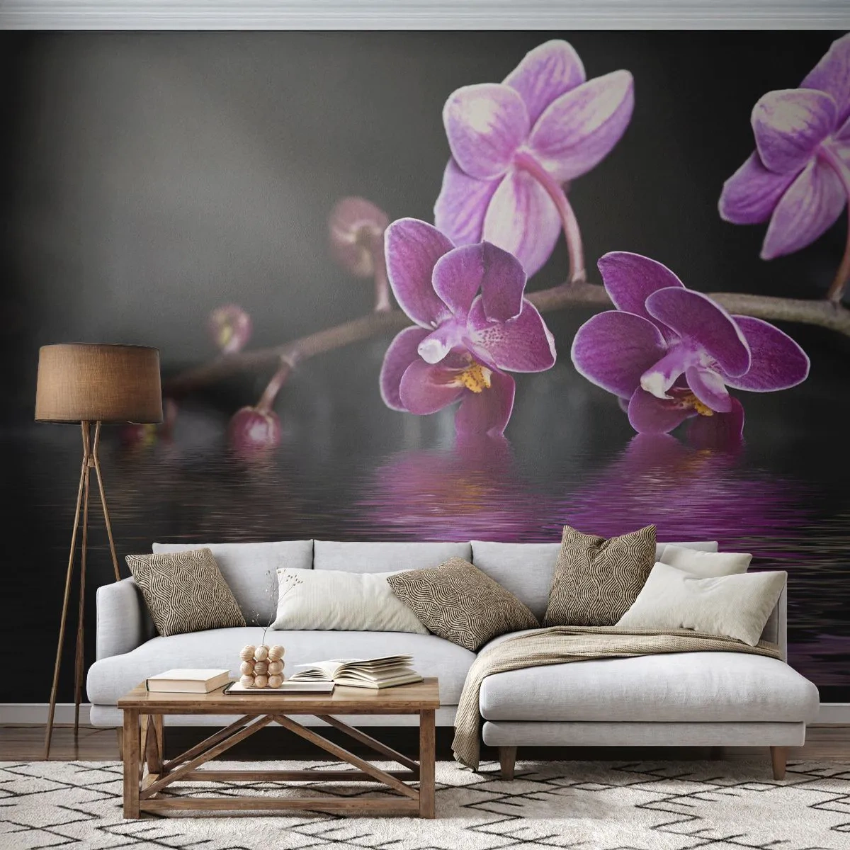 Fototapeta Premium Sand - Ľaliový odraz krásy - Kvety, Orchidea, Príroda - 400x280 cm