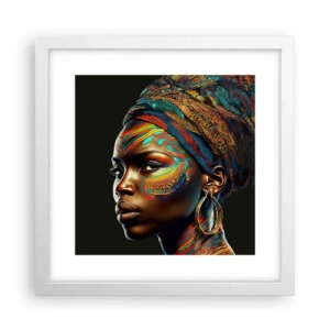 Plagát v bielom ráme - Africká kráľovná - 30x30 cm