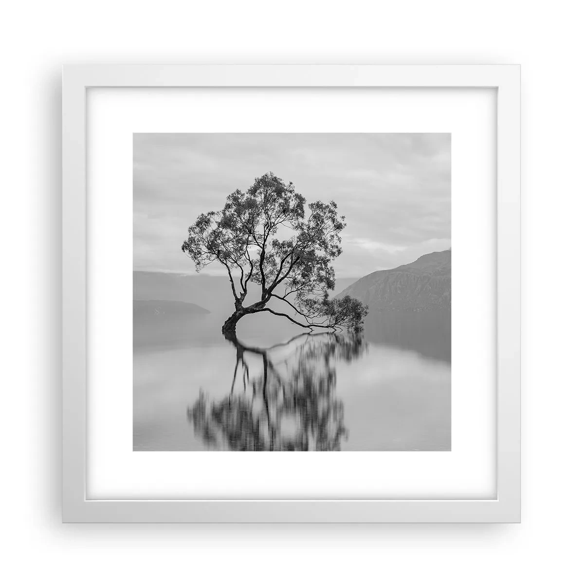 Plagát v bielom ráme - Existuje taká krajina - 30x30 cm