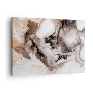 Obraz na plátne - Abstraktný vzor v odtieňoch hnedej a bielej - 70x50cm - Zrodenie galaxie - Moderná nástenná dekorácia do obývacej izby a spálne ARTTOR