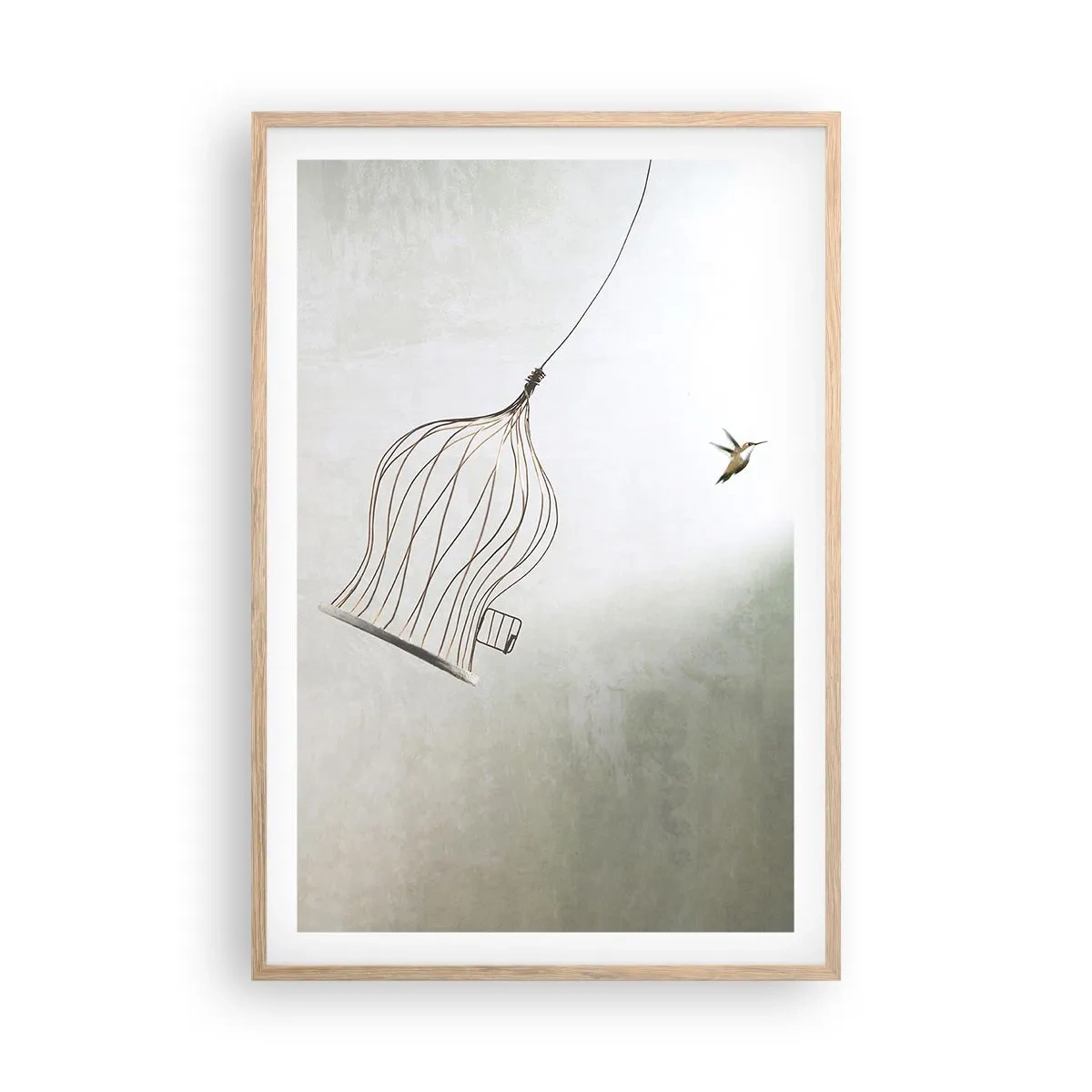 Plagát v ráme zo svetlého duba - Vo svojom živle - 61x91 cm