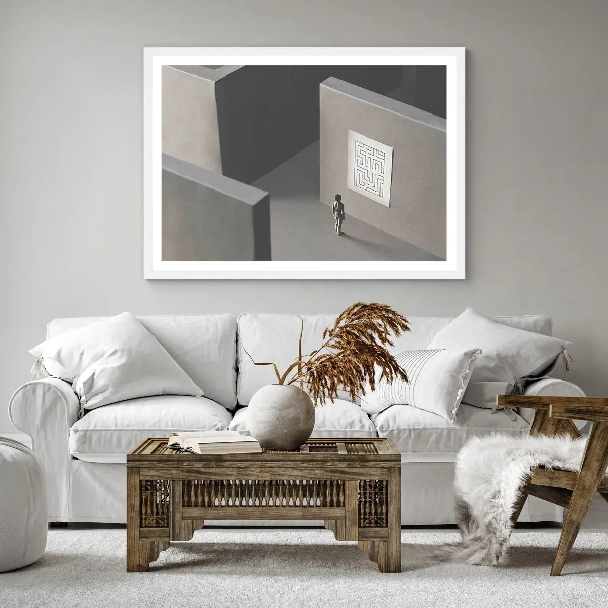 Plagát v bielom ráme - Kde to ale som? - 91x61 cm